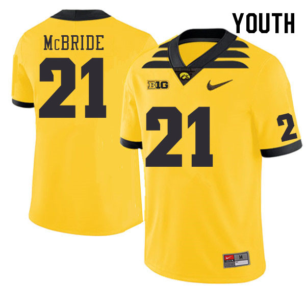 Youth #21 Watts McBride Iowa Hawkeyes College Football Jerseys Stitched-Gold